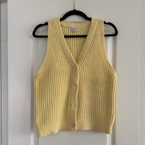 Madewell Yellow Knit Cardigan Vest
